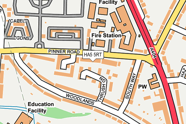 HA5 5RT map - OS OpenMap – Local (Ordnance Survey)