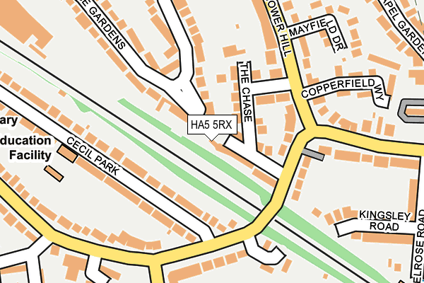HA5 5RX map - OS OpenMap – Local (Ordnance Survey)