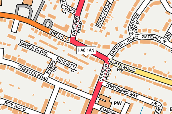 HA6 1AN map - OS OpenMap – Local (Ordnance Survey)