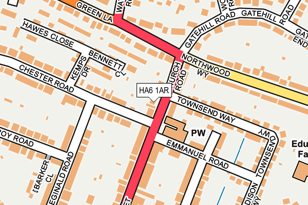 HA6 1AR map - OS OpenMap – Local (Ordnance Survey)