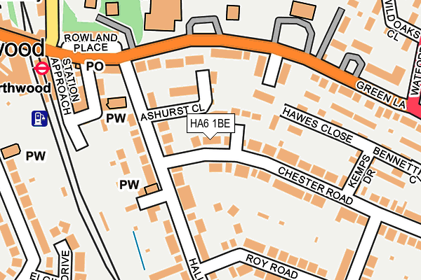 HA6 1BE map - OS OpenMap – Local (Ordnance Survey)