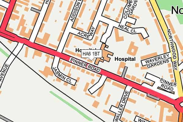 HA6 1BT map - OS OpenMap – Local (Ordnance Survey)