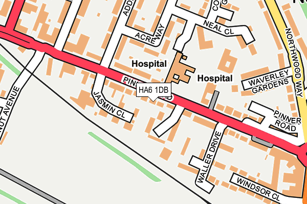 HA6 1DB map - OS OpenMap – Local (Ordnance Survey)