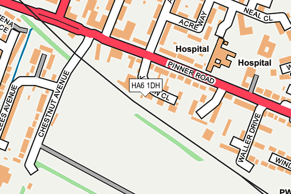 HA6 1DH map - OS OpenMap – Local (Ordnance Survey)
