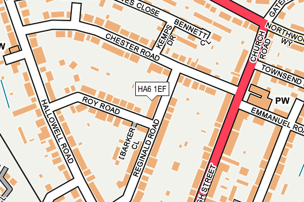 HA6 1EF map - OS OpenMap – Local (Ordnance Survey)