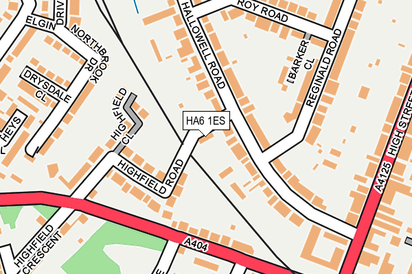 HA6 1ES map - OS OpenMap – Local (Ordnance Survey)