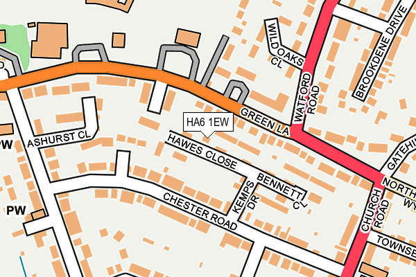 HA6 1EW map - OS OpenMap – Local (Ordnance Survey)