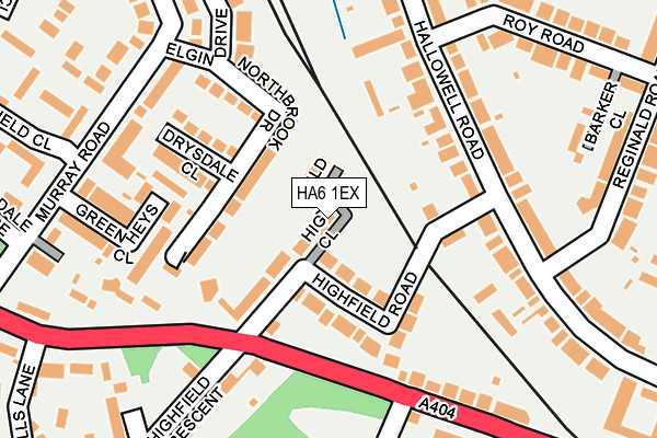 HA6 1EX map - OS OpenMap – Local (Ordnance Survey)