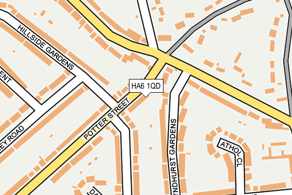 HA6 1QD map - OS OpenMap – Local (Ordnance Survey)