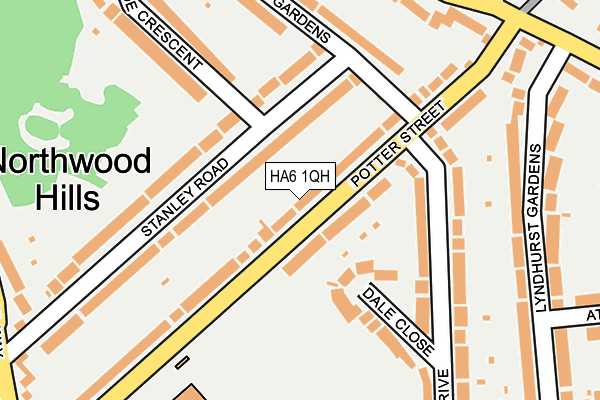 HA6 1QH map - OS OpenMap – Local (Ordnance Survey)