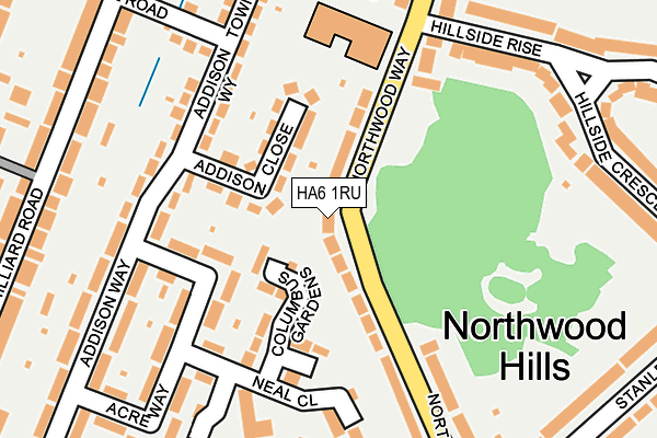 HA6 1RU map - OS OpenMap – Local (Ordnance Survey)