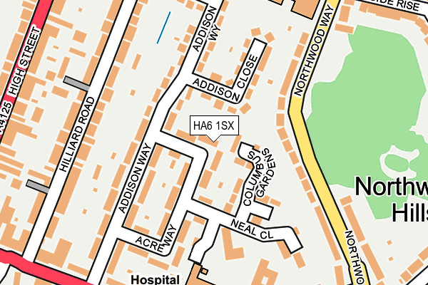 HA6 1SX map - OS OpenMap – Local (Ordnance Survey)