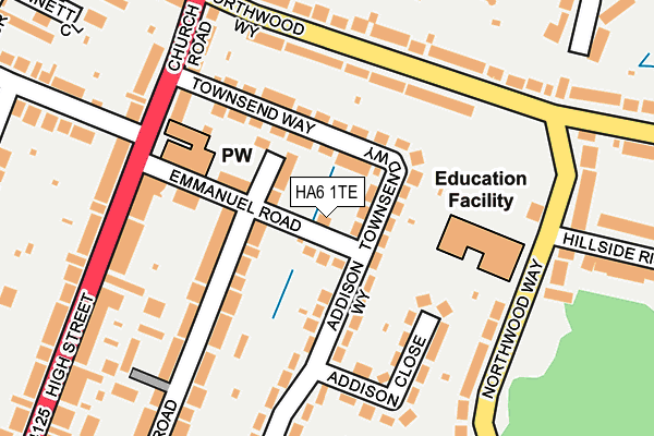 HA6 1TE map - OS OpenMap – Local (Ordnance Survey)