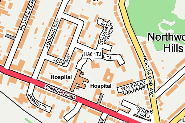 HA6 1TJ map - OS OpenMap – Local (Ordnance Survey)