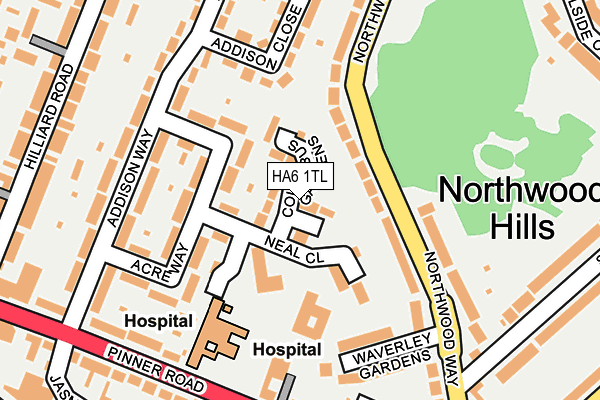 HA6 1TL map - OS OpenMap – Local (Ordnance Survey)