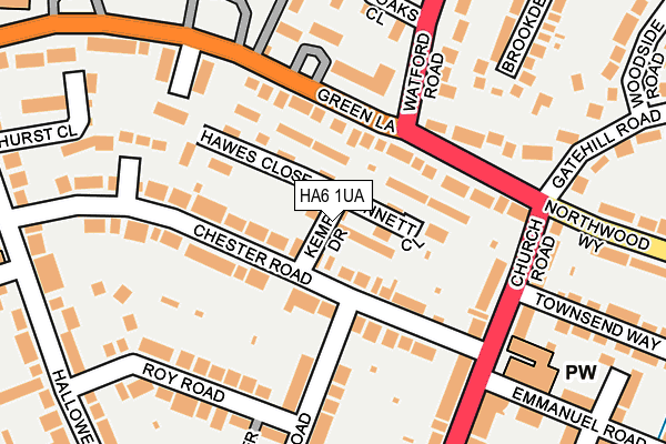 HA6 1UA map - OS OpenMap – Local (Ordnance Survey)