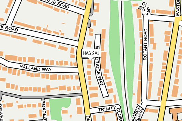 HA6 2AJ map - OS OpenMap – Local (Ordnance Survey)