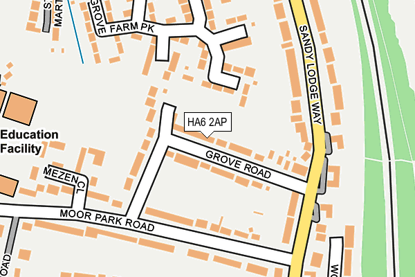 HA6 2AP map - OS OpenMap – Local (Ordnance Survey)