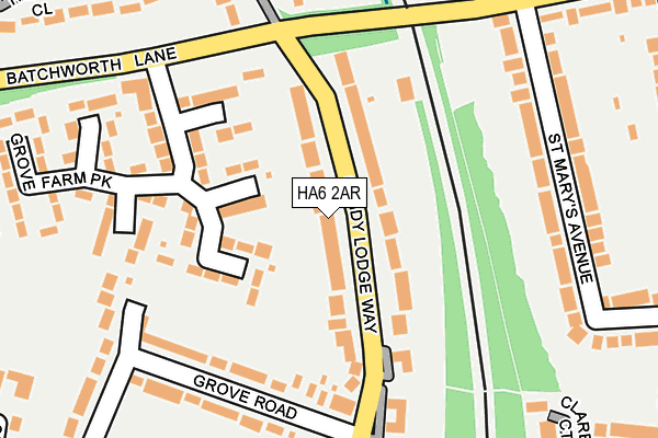 HA6 2AR map - OS OpenMap – Local (Ordnance Survey)