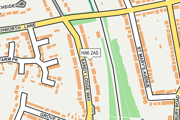 HA6 2AS map - OS OpenMap – Local (Ordnance Survey)