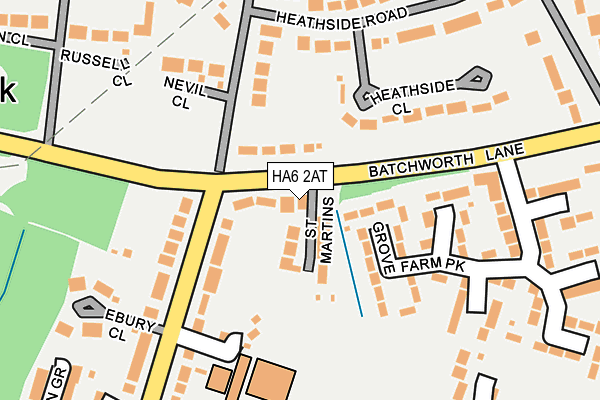 HA6 2AT map - OS OpenMap – Local (Ordnance Survey)