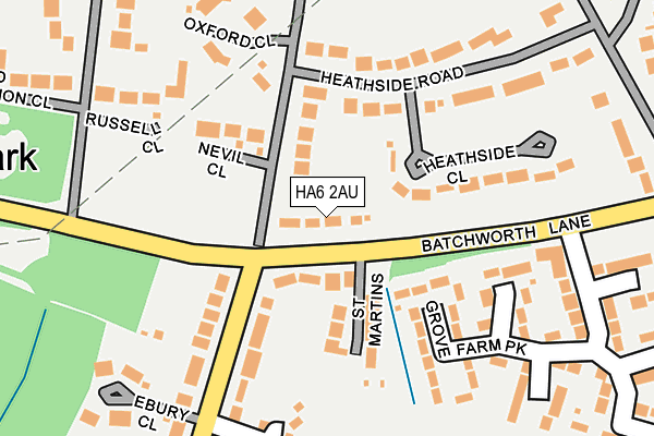 HA6 2AU map - OS OpenMap – Local (Ordnance Survey)