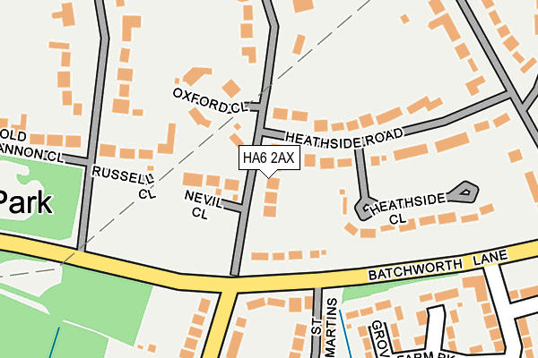 HA6 2AX map - OS OpenMap – Local (Ordnance Survey)