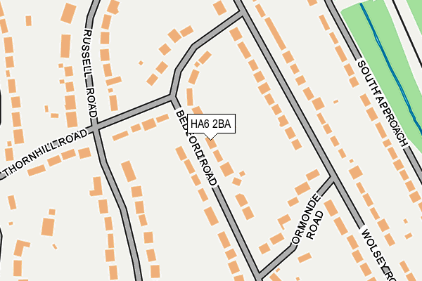 HA6 2BA map - OS OpenMap – Local (Ordnance Survey)