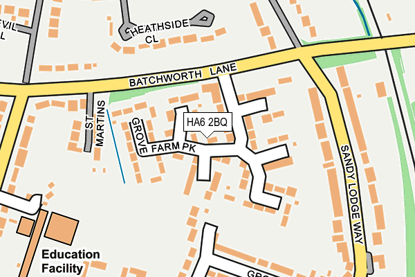 HA6 2BQ map - OS OpenMap – Local (Ordnance Survey)