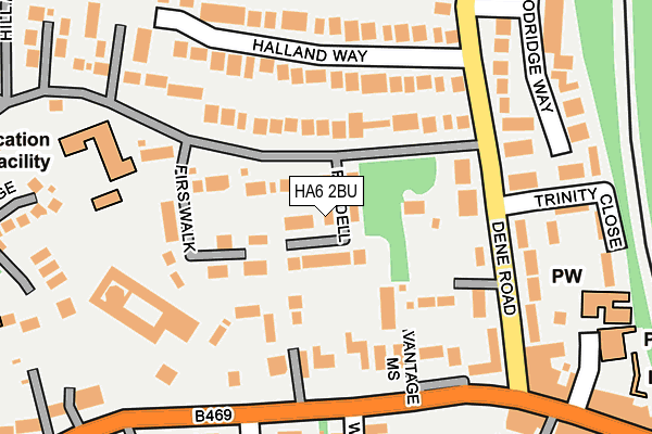 HA6 2BU map - OS OpenMap – Local (Ordnance Survey)