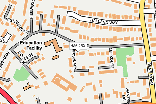 HA6 2BX map - OS OpenMap – Local (Ordnance Survey)