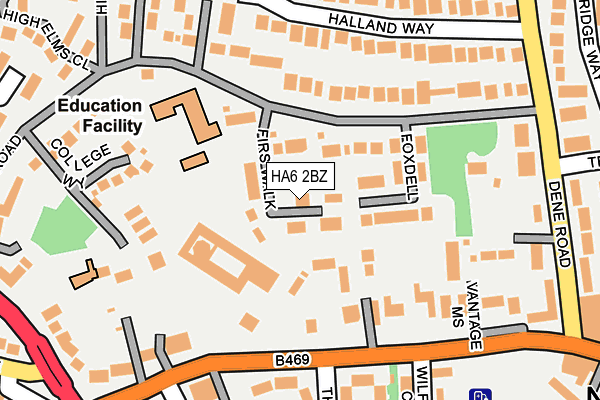 HA6 2BZ map - OS OpenMap – Local (Ordnance Survey)