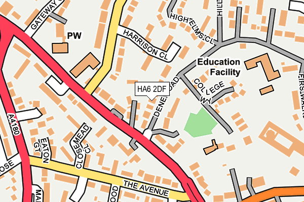 HA6 2DF map - OS OpenMap – Local (Ordnance Survey)