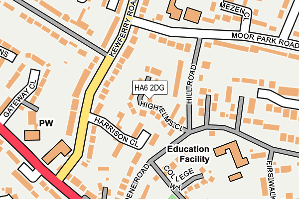 HA6 2DG map - OS OpenMap – Local (Ordnance Survey)