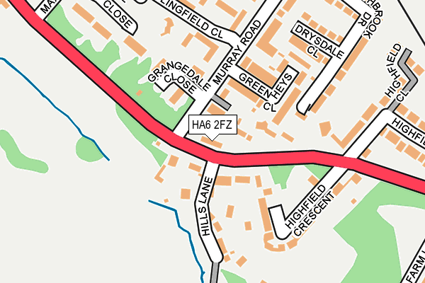 HA6 2FZ map - OS OpenMap – Local (Ordnance Survey)