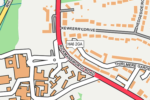 HA6 2GA map - OS OpenMap – Local (Ordnance Survey)