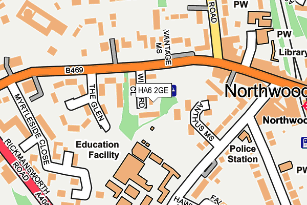 HA6 2GE map - OS OpenMap – Local (Ordnance Survey)