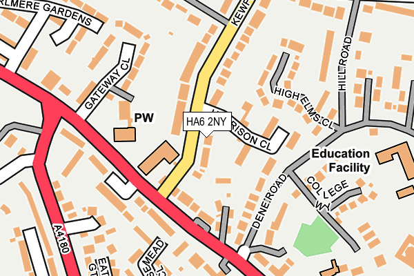 HA6 2NY map - OS OpenMap – Local (Ordnance Survey)