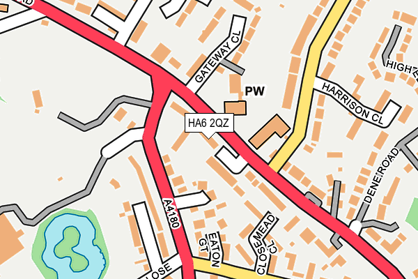 HA6 2QZ map - OS OpenMap – Local (Ordnance Survey)