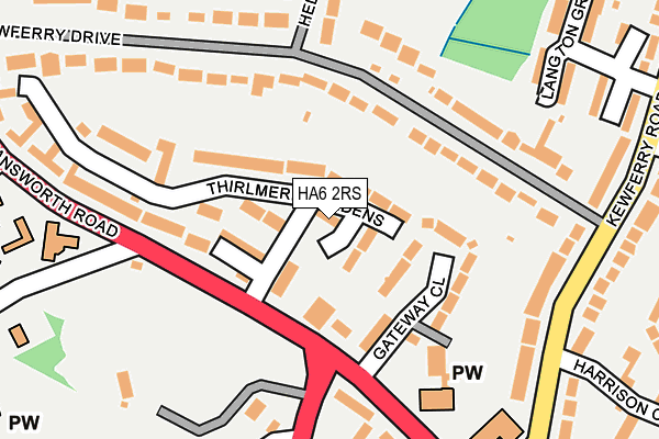 HA6 2RS map - OS OpenMap – Local (Ordnance Survey)