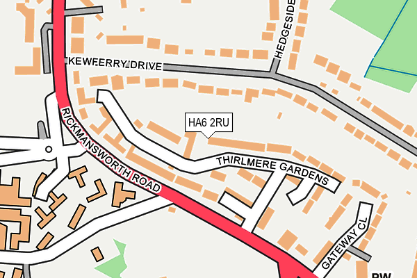 HA6 2RU map - OS OpenMap – Local (Ordnance Survey)