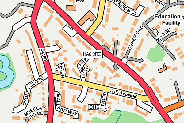 HA6 2RZ map - OS OpenMap – Local (Ordnance Survey)