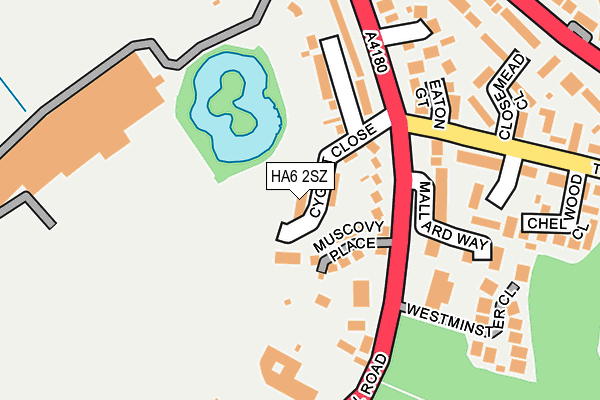 HA6 2SZ map - OS OpenMap – Local (Ordnance Survey)