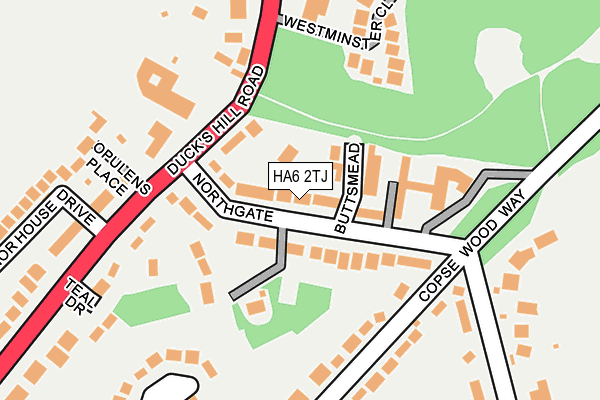HA6 2TJ map - OS OpenMap – Local (Ordnance Survey)