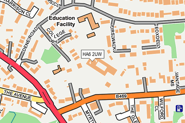 HA6 2UW map - OS OpenMap – Local (Ordnance Survey)