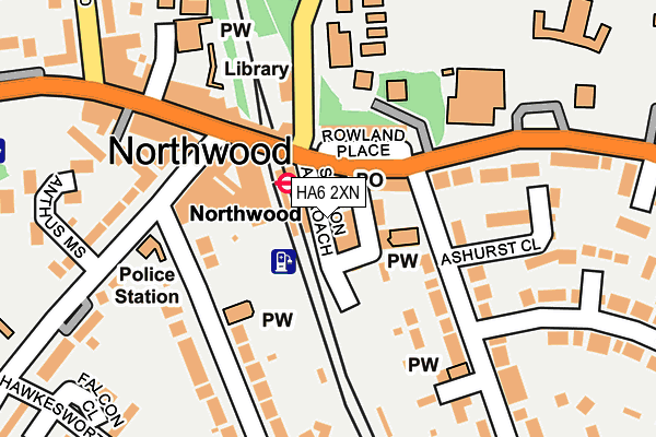 Map of ACE CARS EXPRESS (NORTHWOOD) LIMITED at local scale