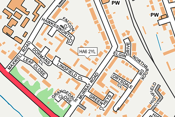 HA6 2YL map - OS OpenMap – Local (Ordnance Survey)