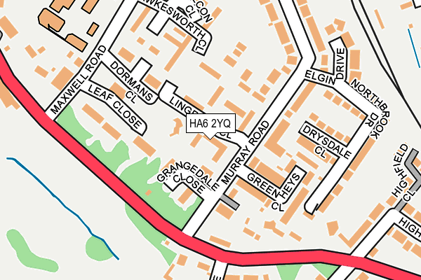 HA6 2YQ map - OS OpenMap – Local (Ordnance Survey)