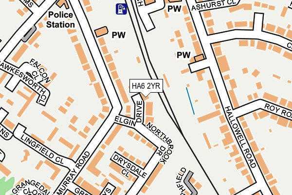 HA6 2YR map - OS OpenMap – Local (Ordnance Survey)