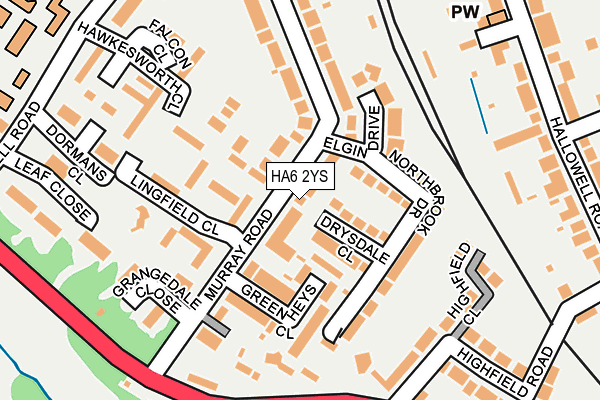 HA6 2YS map - OS OpenMap – Local (Ordnance Survey)